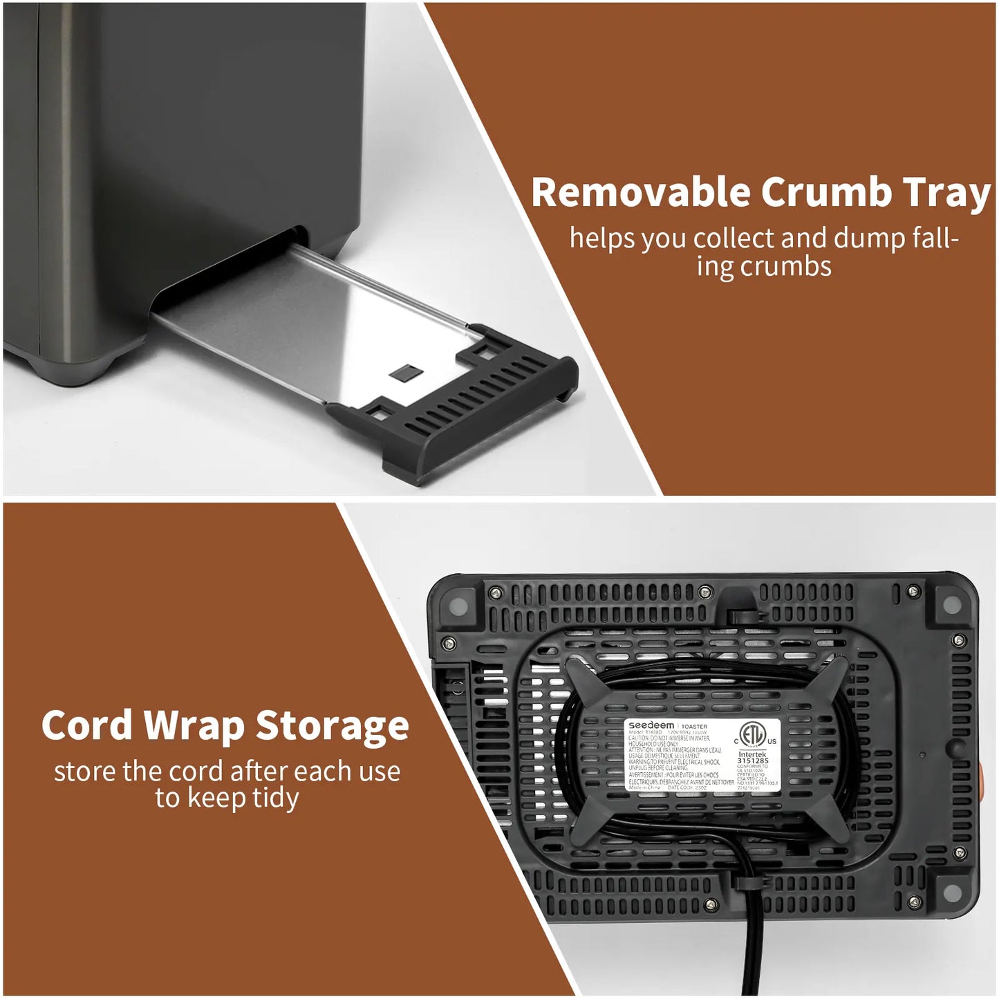 New full-touchscreen toaster, double-blade design, stainless steel body.