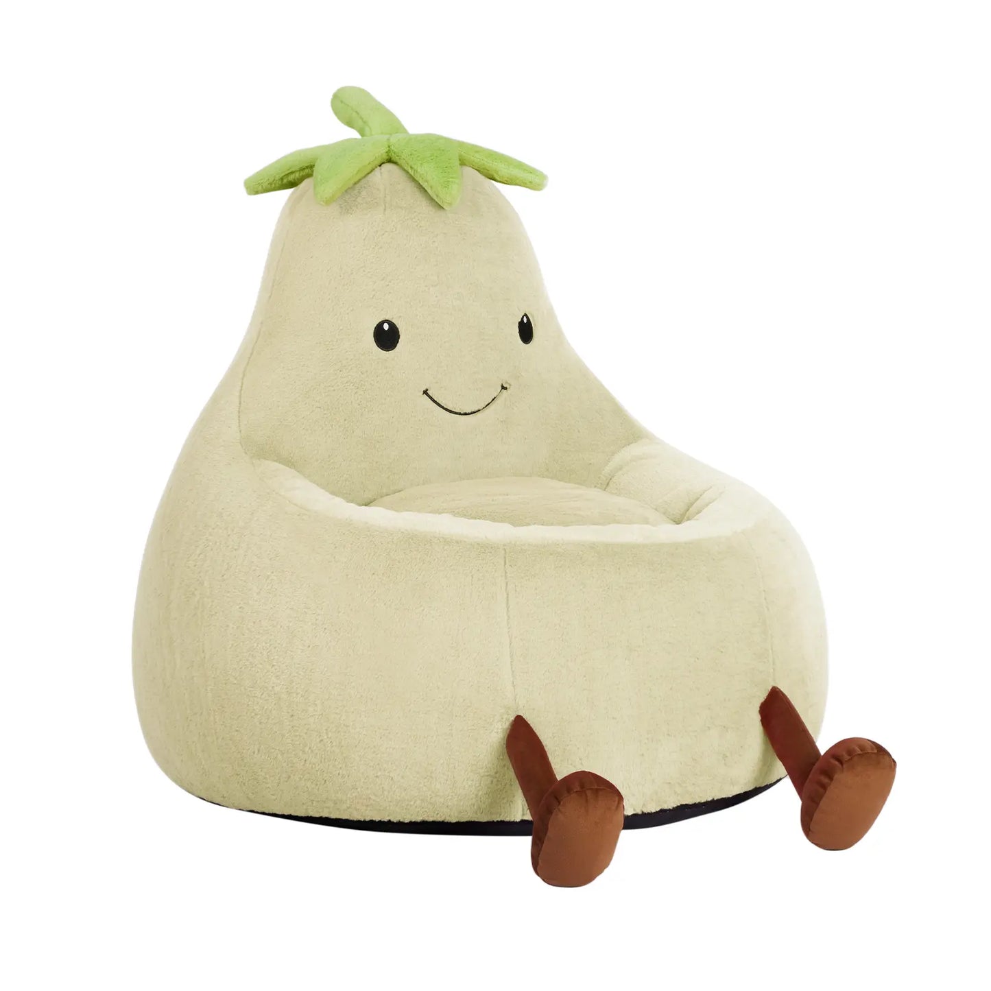 Modern Beanbag Chair for 24/31 Inch Padded Toddler Sofa with High Rebound Memory Foam Beige Purple Eggplant Design Perfect for Reading Gaming or Lounging